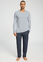 Front view of a men model wearing HA celestial night cotton L/SLV Pajama