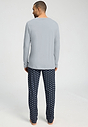 Back view of a men model wearing HA celestial night cotton L/SLV Pajama