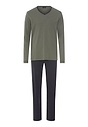 Front cutout view of HA charcoal art cotton L/SLV Pajama