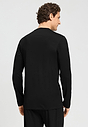 Back view of a men model wearing HA black cotton L/SLV Shirt