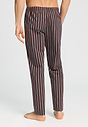 Back view of a men model wearing HA libra stripes cotton Long Pants