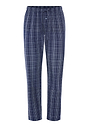 Front cutout view of HA checked blue cotton Long Pants