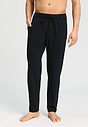 Front view of a men model wearing HA black cotton Long Pants