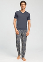 Full-body view of a men model wearing HA midnight dream cotton Long Pants