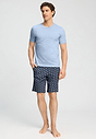 Full-body view of a men model wearing HA celestial night cotton Short Pants
