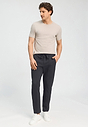 Full-body view of a men model wearing HA smokey charcoal cotton Long Pants