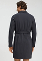 Back view of a men model wearing HA smokey charcoal cotton Robe