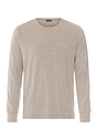 Front cutout view of HA toffee melange modal/viscose/tencel L/SLV Shirt