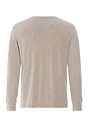 Back cutout view of HA toffee melange modal/viscose/tencel L/SLV Shirt