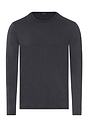 Front cutout view of HA charcoal art modal/viscose/tencel L/SLV Shirt