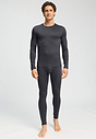 Full-body view of a men model wearing HA charcoal art modal/viscose/tencel Longlegs