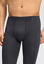 Close-up view of a men model wearing HA charcoal art modal/viscose/tencel Longlegs