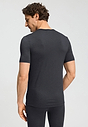 Back view of a men model wearing HA charcoal art modal/viscose/tencel S/SLV Shirt