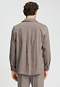 Back view of a men model wearing HA earthy woven cotton Shirt 1/1 Arm