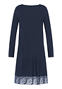 Back cutout view of HA deep navy modal/viscose/tencel L/SLV Nightdress 100cm