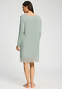 Back view of a women model wearing HA mystic breeze modal/viscose/tencel L/SLV Nightdress 100cm