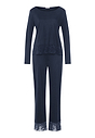 Front cutout view of HA deep navy modal/viscose/tencel L/SLV Pajama