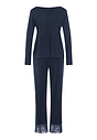 Back cutout view of HA deep navy modal/viscose/tencel L/SLV Pajama