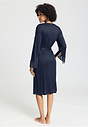 Back view of a women model wearing HA deep navy modal/viscose/tencel Robe 110cm