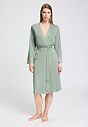 Front view of a women model wearing HA mystic breeze modal/viscose/tencel Robe 110cm
