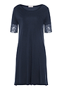 Front cutout view of HA deep navy modal/viscose/tencel S/SLV Nightdress 95cm