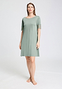 Front view of a women model wearing HA mystic breeze modal/viscose/tencel S/SLV Nightdress 95cm
