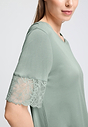 Close-up view of a women model wearing HA mystic breeze modal/viscose/tencel S/SLV Nightdress 95cm