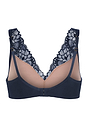 Back cutout view of HA deep navy modal/viscose/tencel Light Padded Soft Cup Bra
