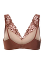 Back cutout view of HA cinnamon modal/viscose/tencel Light Padded Soft Cup Bra