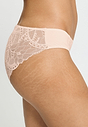Close-up view of a women model wearing HA creamy glass modal/viscose/tencel Mini Briefs