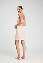 Back view of a women model wearing HA creamy glass modal/viscose/tencel Negligee 90cm
