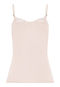 Back cutout view of HA creamy glass modal/viscose/tencel Spaghetti Top
