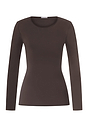 Front cutout view of HA dark mocha cotton L/SLV Shirt