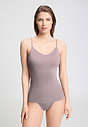 Front view of a women model wearing HA stormy rose cotton Padded Spaghetti Top