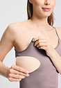 Close-up view of a women model wearing HA stormy rose cotton Padded Spaghetti Top