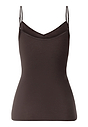 Back cutout view of HA dark mocha cotton Spaghetti Top