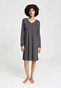Front view of a women model wearing HA boulevard cotton L/SLV Nightdress 100cm