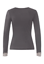 Back cutout view of HA boulevard modal/viscose/tencel L/SLV Shirt