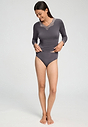 Full-body view of a women model wearing HA boulevard modal/viscose/tencel Midi Briefs