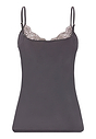 Back cutout view of HA boulevard modal/viscose/tencel Spaghetti Top