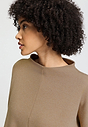 Close-up view of a women model wearing HA desert clay cotton Pullover
