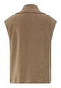 Back cutout view of HA suede camel cotton Zippered vest
