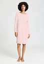 Front view of a women model wearing HA rosewater cotton L/SLV Nightdress 100cm