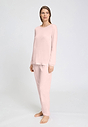 Front view of a women model wearing HA rosewater cotton L/SLV Pajama