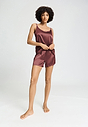 Full-body view of a women model wearing HA apple butter silk Knickers