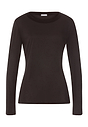 Front cutout view of HA dark mocha modal/viscose/tencel L/SLV Shirt