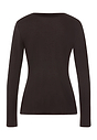 Back cutout view of HA dark mocha modal/viscose/tencel L/SLV Shirt
