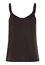 Back cutout view of HA dark mocha silk Spaghetti Top
