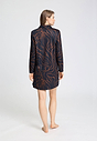 Back view of a women model wearing HA navy wildness cotton L/SLV Nightdress 90cm