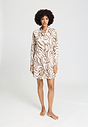 Front view of a women model wearing HA wild suede cotton L/SLV Nightdress 90cm